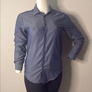 Calvin Klein Blue Dress Shirt Classic Long Sleeve
